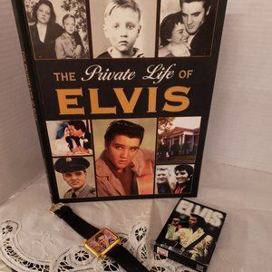 Elvis Presley  LOT  Hardcover Book watch set playing cards all great shape